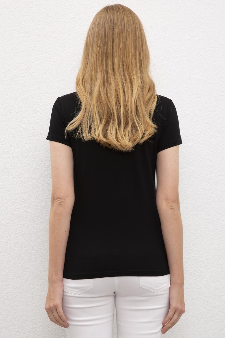 Kadın Siyah Basic Tişört - 50202680106