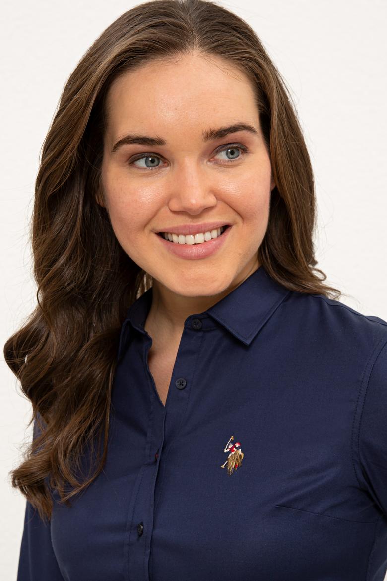 Kadın Lacivert Uzun Kollu Basic Gömlek - 50232199030