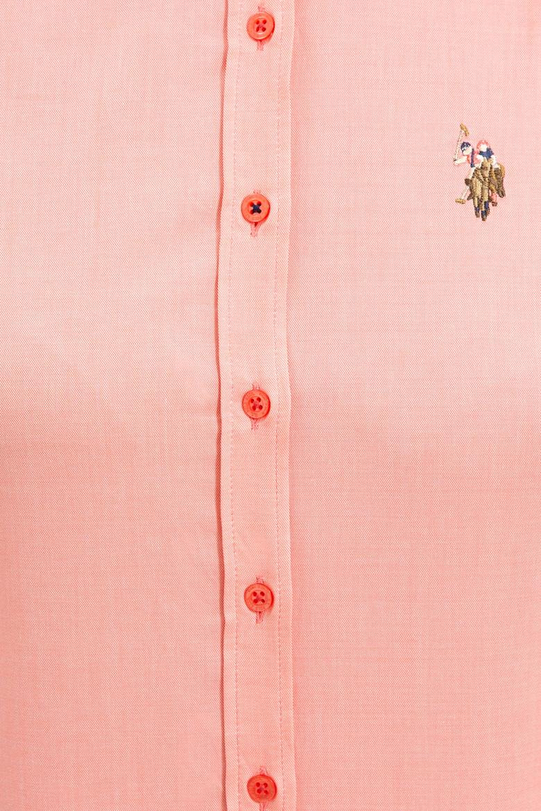 Kadın Nar Çiçeği Uzun Kollu Basic Gömlek - 50232199065