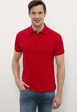 Erkek Kırmızı Polo Yaka Basic T-Shirt - 50232303100
