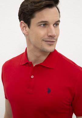 Erkek Kırmızı Polo Yaka Basic T-Shirt - 50232303100