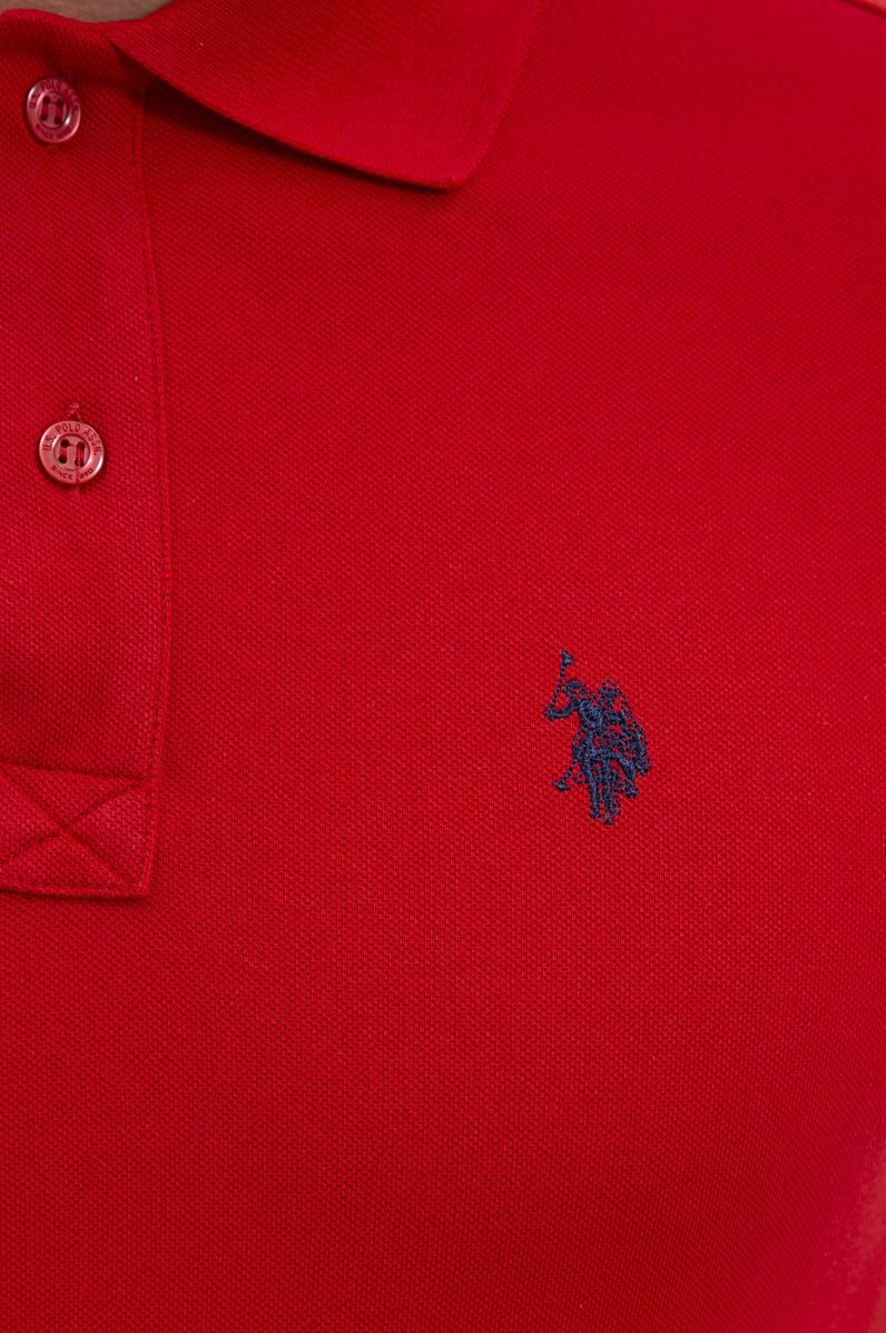 Erkek Kırmızı Polo Yaka Basic T-Shirt