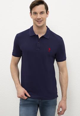 Erkek Lacivert Polo Yaka Basic T-Shirt - 50232308071