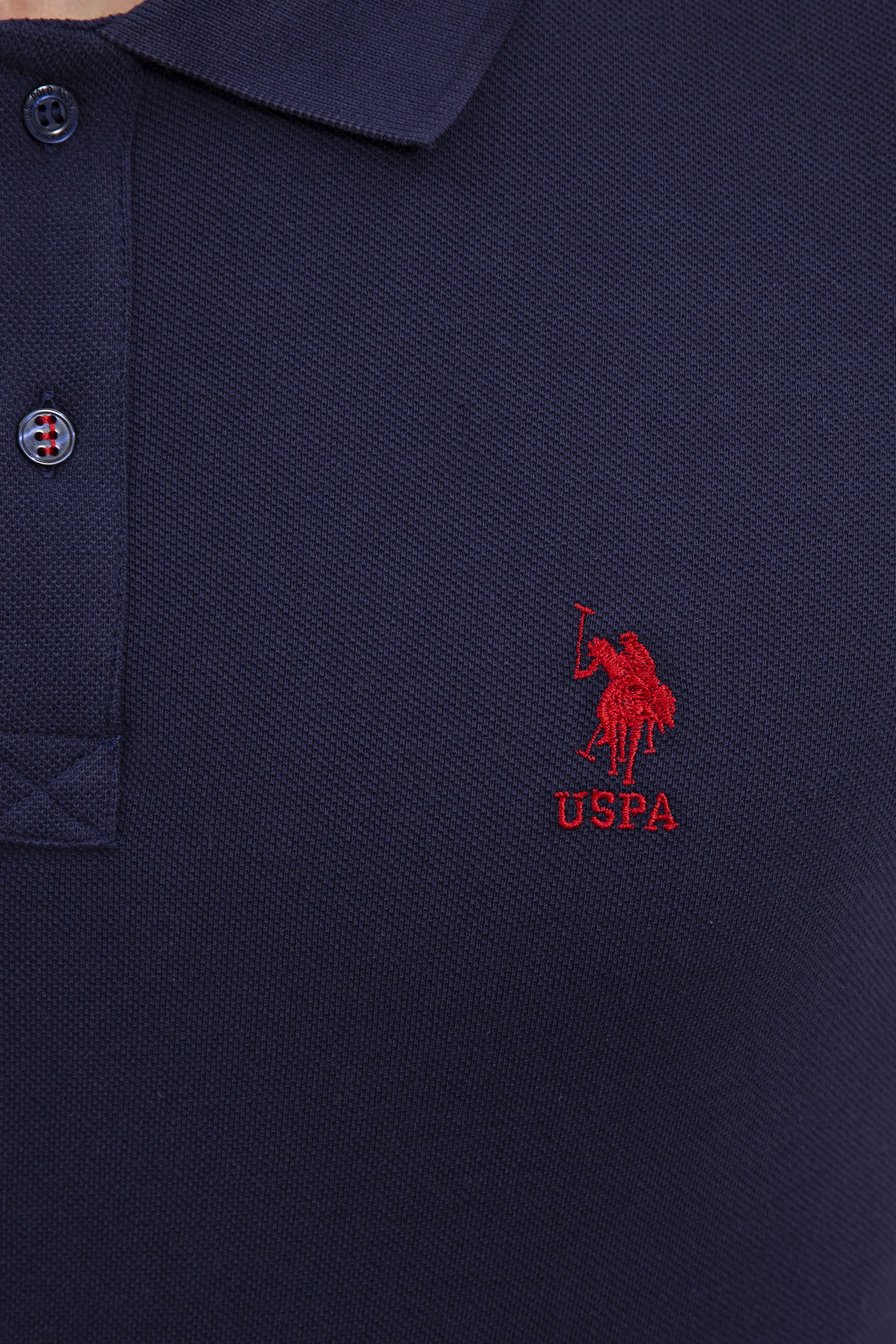 Erkek Lacivert Polo Yaka Basic T-Shirt - Image 5