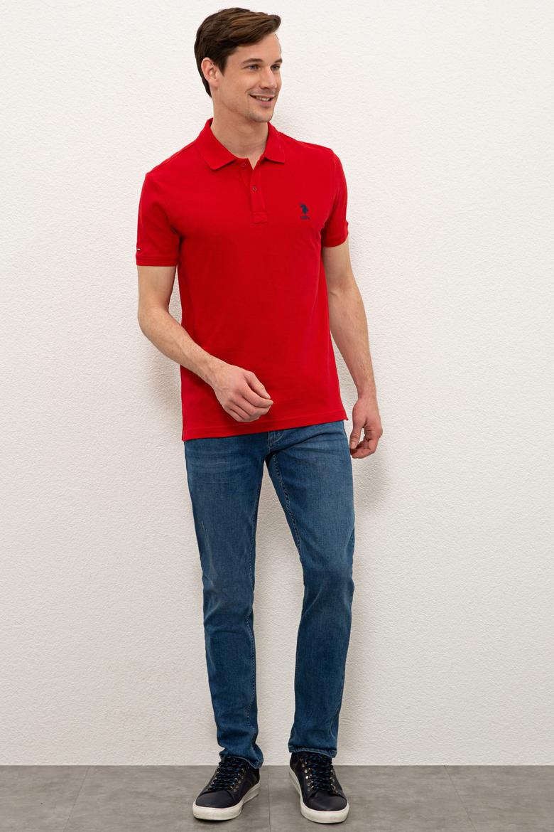 Erkek Kırmızı Basic Polo Yaka Tişört - 50232308083