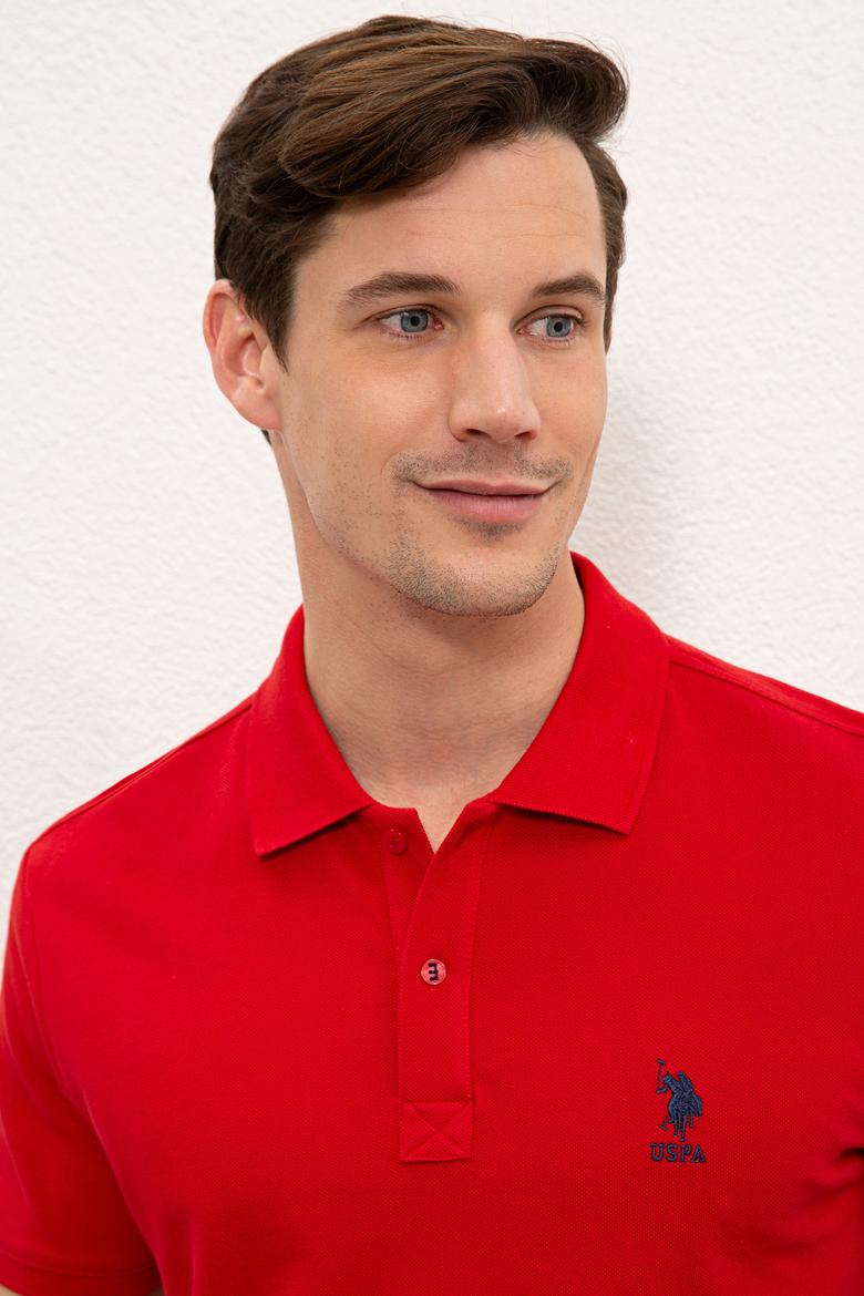 Erkek Kırmızı Basic Polo Yaka Tişört - 50232308083