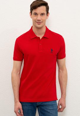 Erkek Kırmızı Basic Polo Yaka Tişört - 50232308083