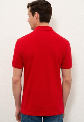 Erkek Kırmızı Basic Polo Yaka Tişört - 50232308083