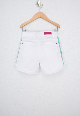 Kız Çocuk Beyaz Dokuma Bermuda Capri - 50235189023