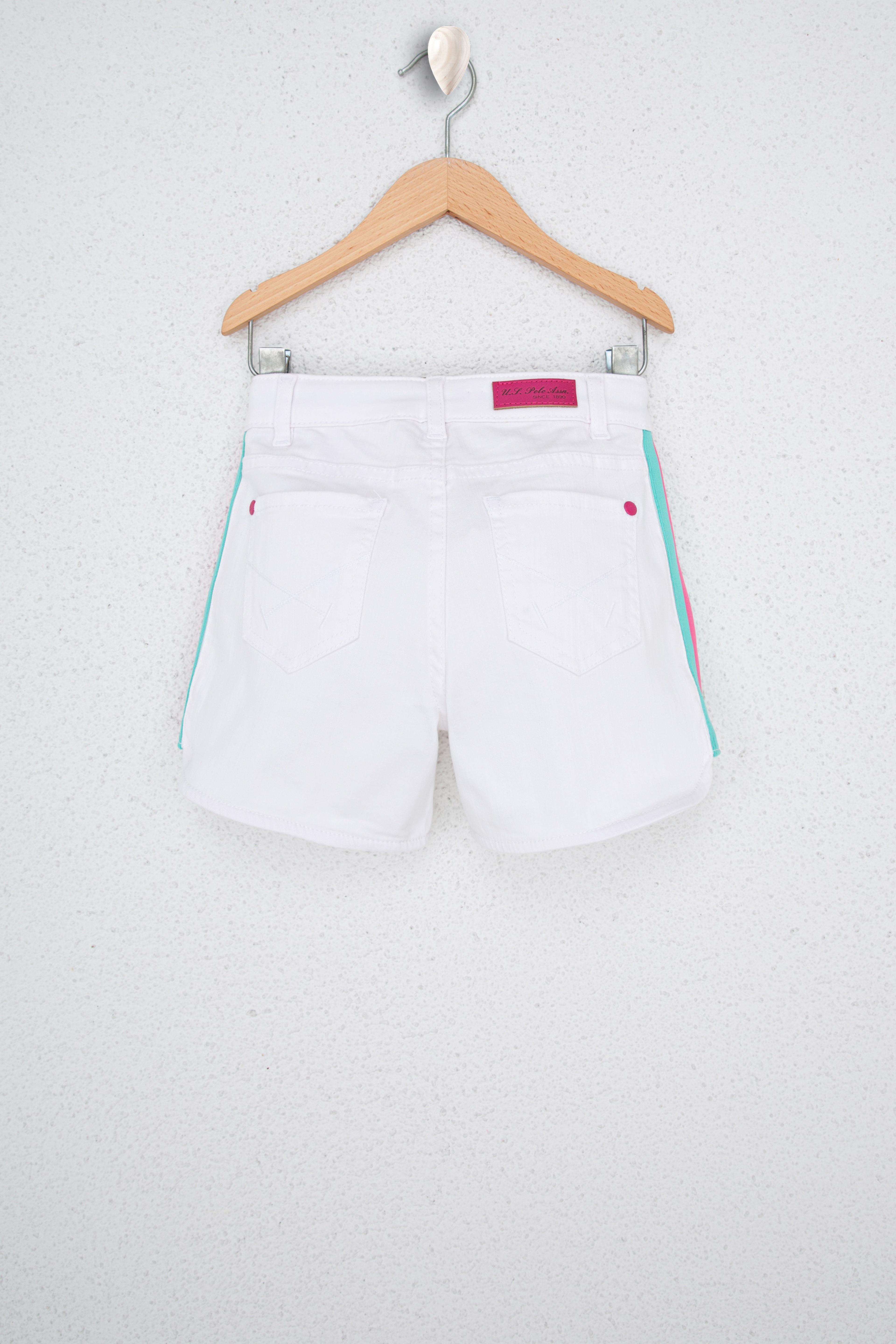 Kız Çocuk Beyaz Dokuma Bermuda Capri - Image 2
