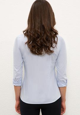 Kadın Açık Mavi Uzun Kollu Basic Gömlek - 50235207018