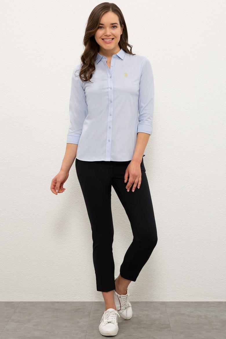 Kadın Açık Mavi Uzun Kollu Basic Gömlek - 50235207018