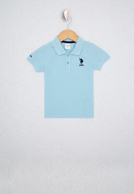 Erkek Çocuk Açık Mavi Polo Yaka Tişört - 50238484219