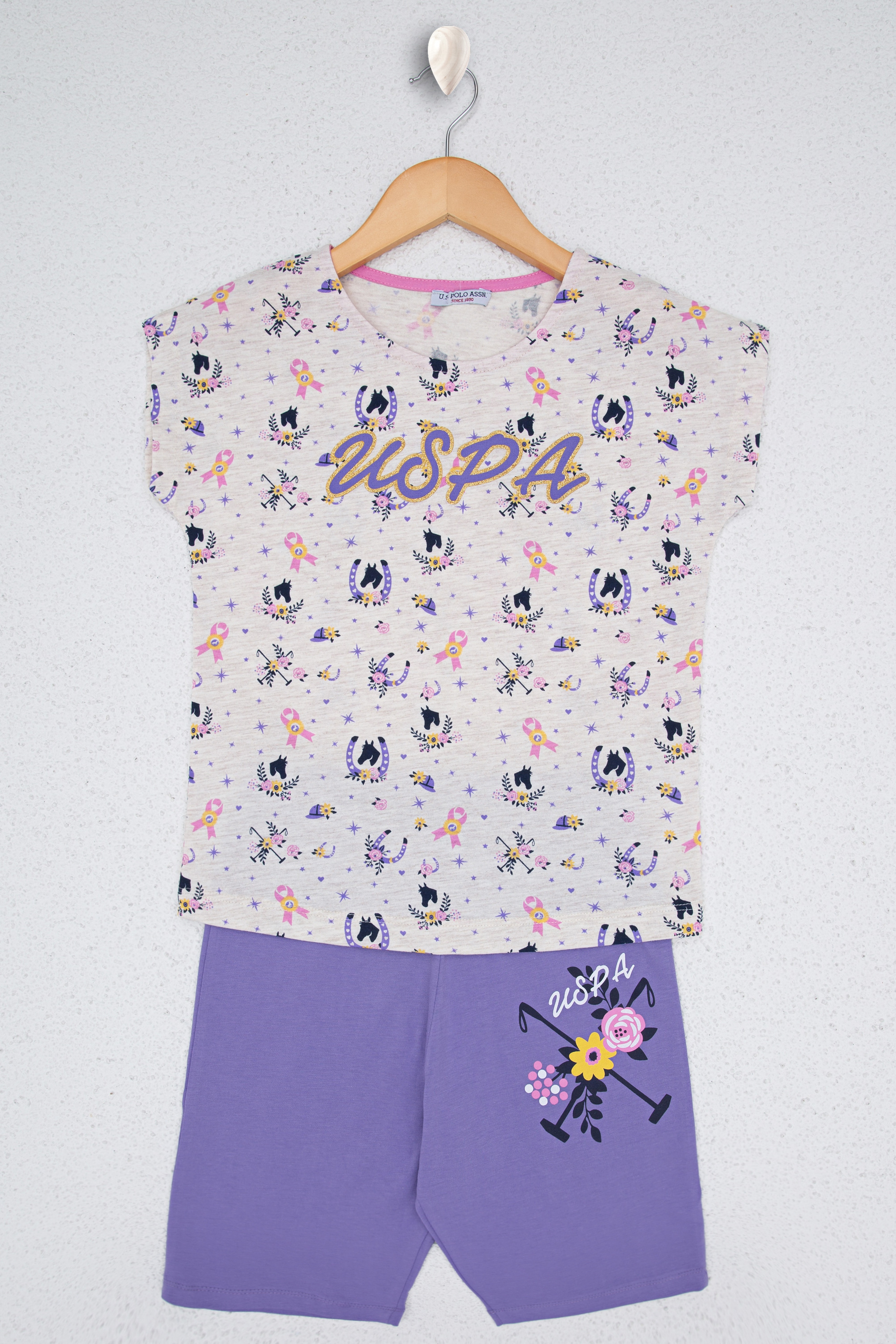 Kız Çocuk Krem Melanj Pijama - Image 1