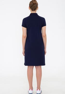 Kadın Lacivert Polo Yaka Örme Elbise - 50234721013