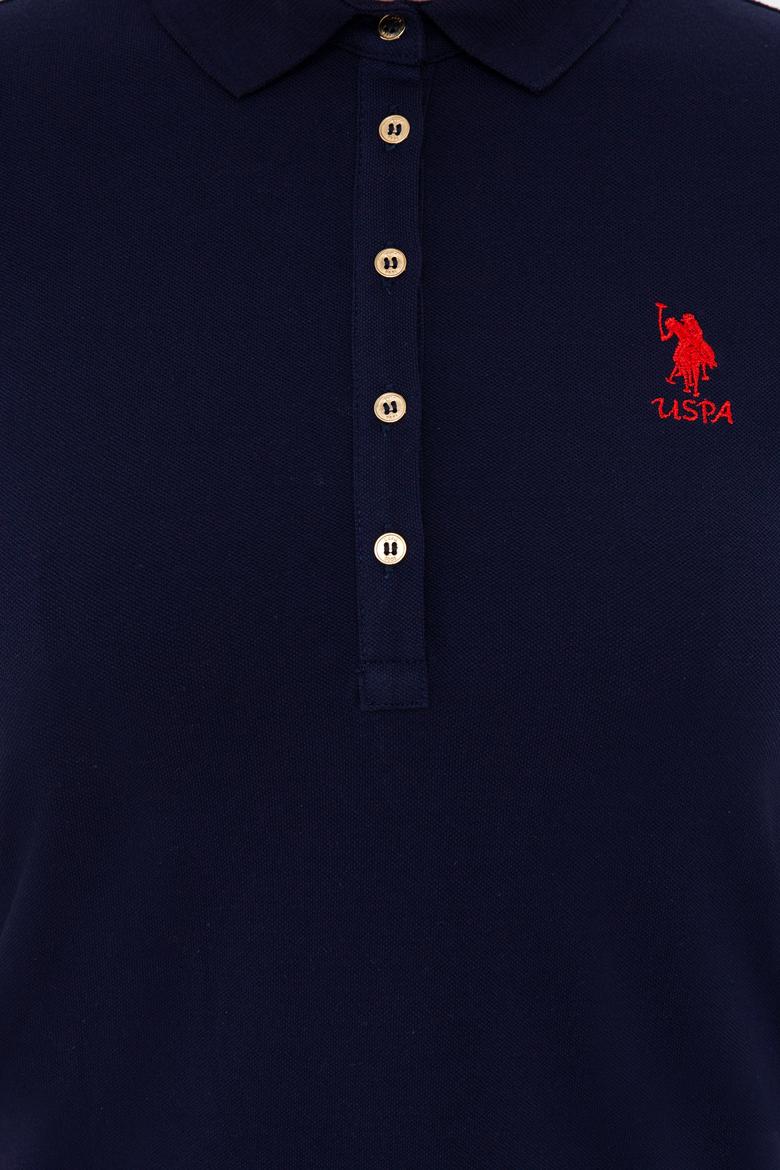 Kadın Lacivert Polo Yaka Örme Elbise - 50234721013