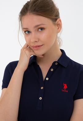 Kadın Lacivert Polo Yaka Örme Elbise - 50234721013