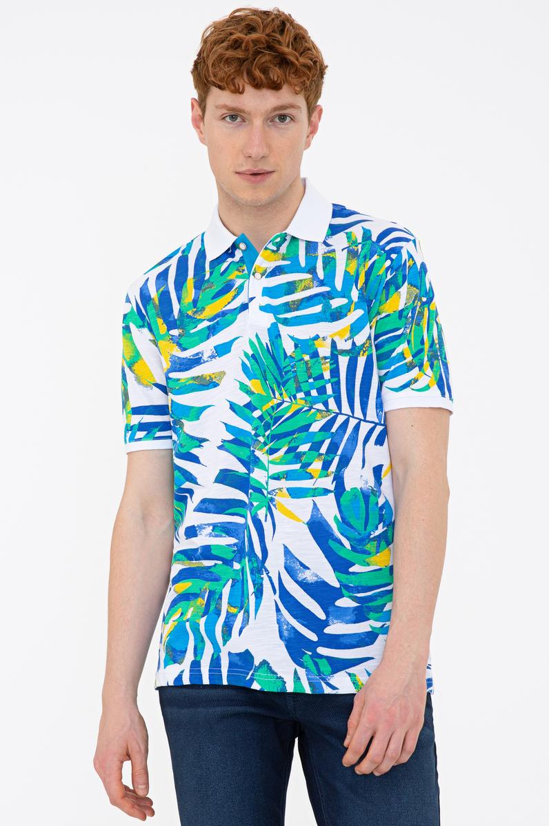 Erkek İndigo Polo Yaka Tişört