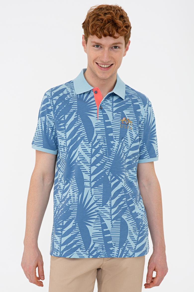 Erkek İndigo Polo Yaka Tişört