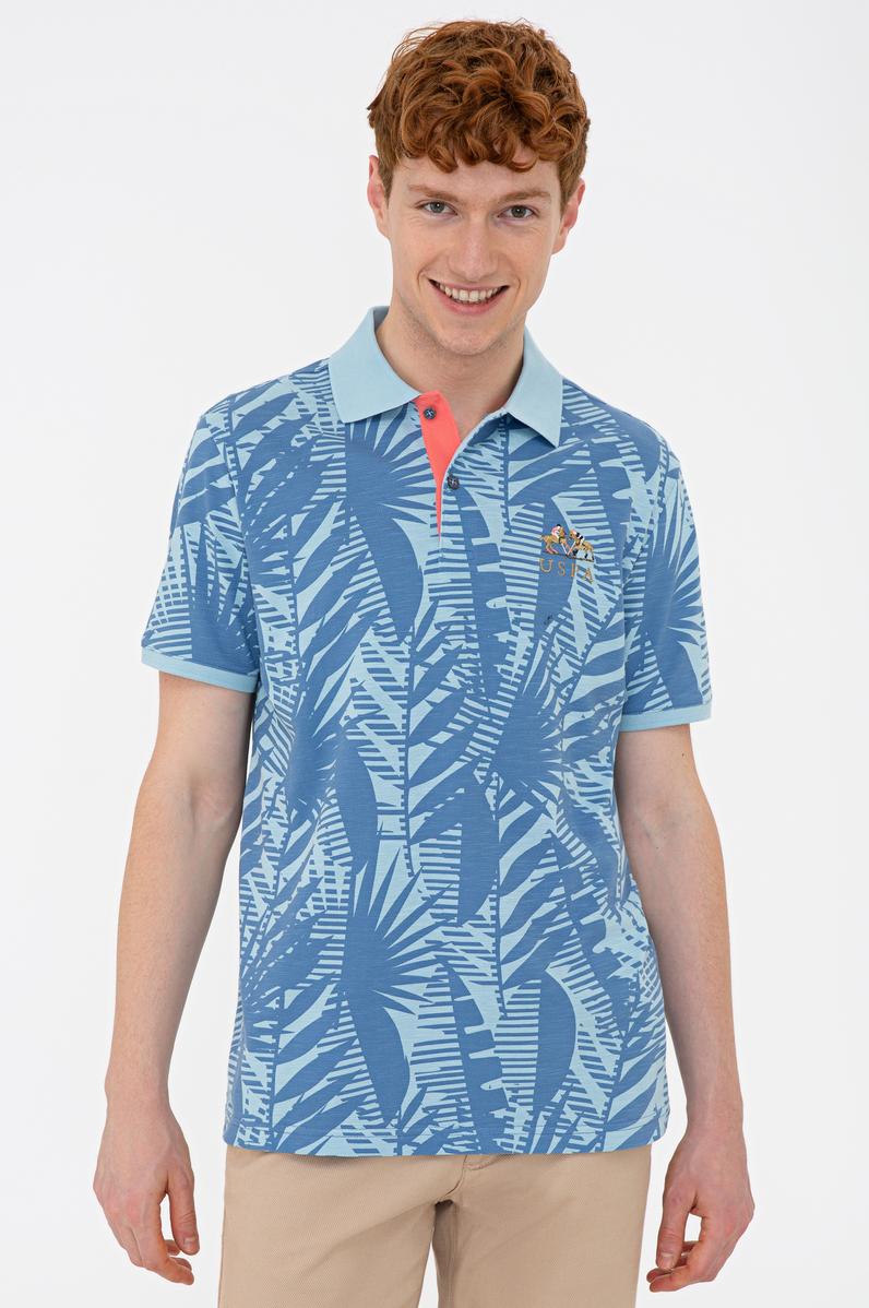 Erkek İndigo Polo Yaka Tişört