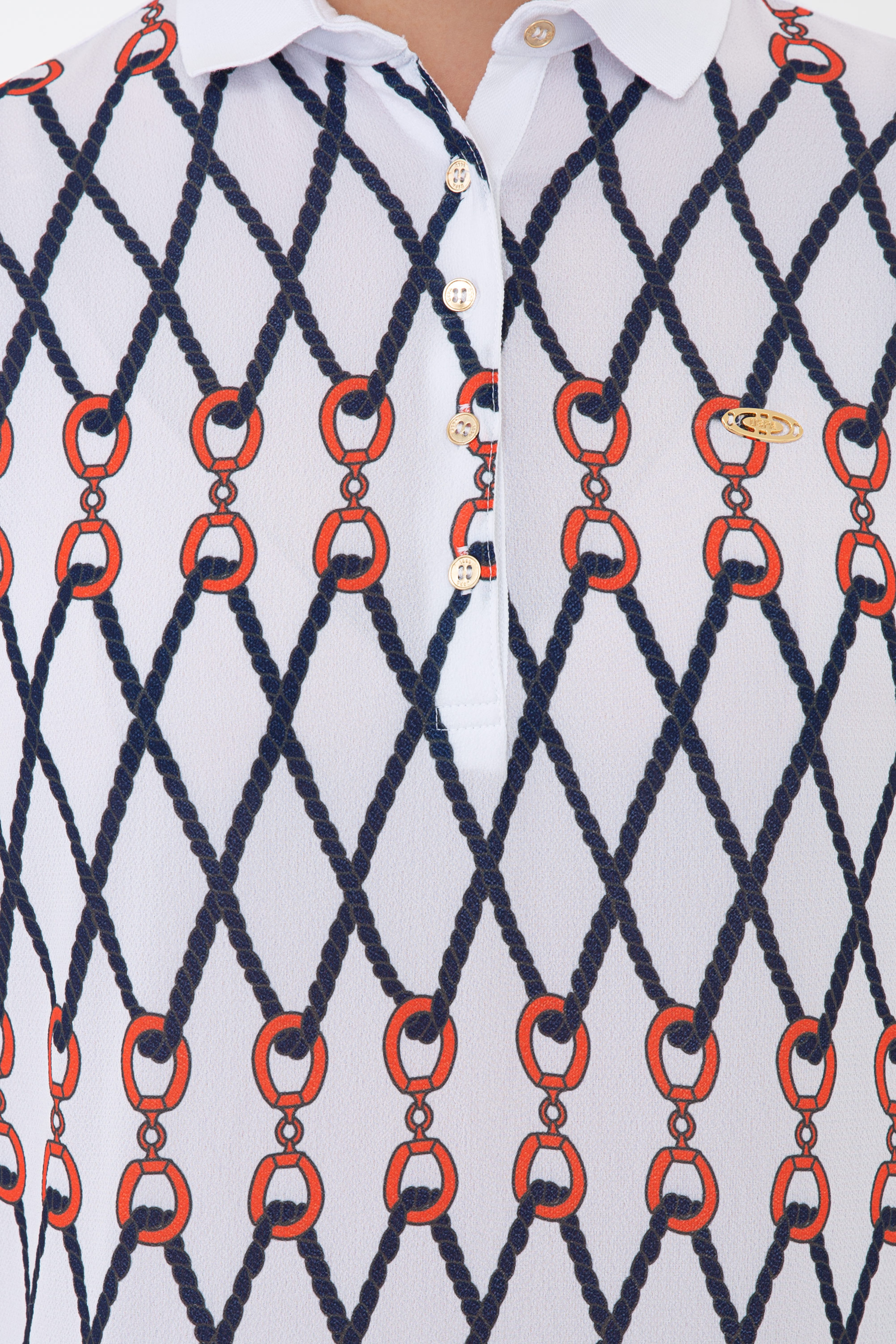 Kadın Beyaz Polo Yaka T-Shirt - Image 5