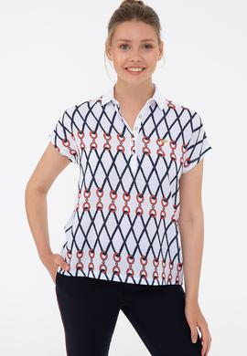 Kadın Beyaz Polo Yaka T-Shirt - 50234656004