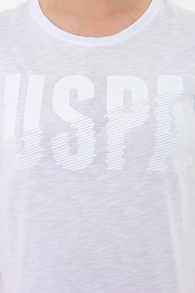 Kadın Beyaz Bisiklet Yaka Tişört - 50234712014