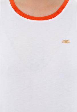 Kadın Beyaz Bisiklet Yaka T-Shirt - 50237308013