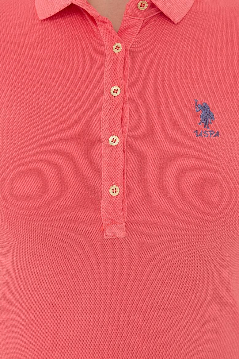 Kadın Nar Çiçeği Polo Yaka Tişört - 50234637022