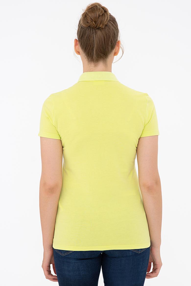 Kadın Fıstık Yeşili Polo Yaka Tişört - 50234637053
