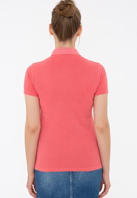 Kadın Nar Çiçeği Polo Yaka Tişört - 50234637022