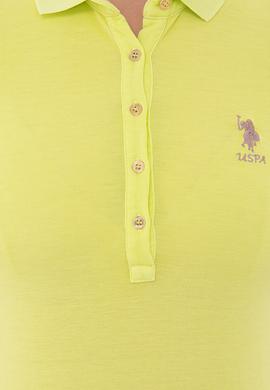 Kadın Fıstık Yeşili Polo Yaka Tişört - 50234637053