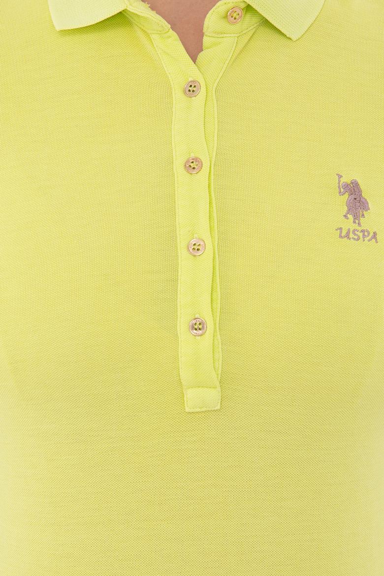 Kadın Fıstık Yeşili Polo Yaka Tişört - 50234637053