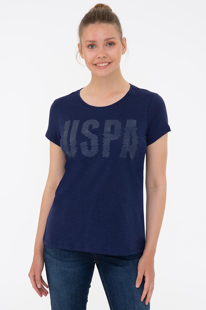 Kadın Lacivert Bisiklet Yaka Tişört