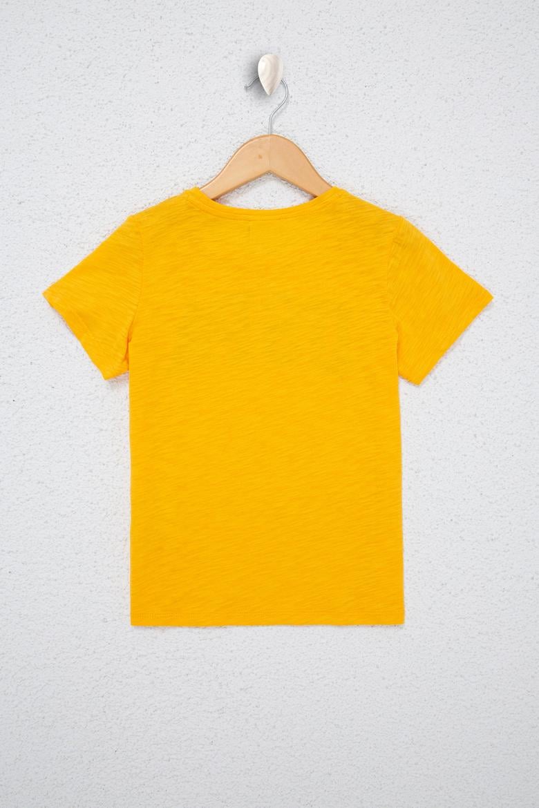 Çocuk Sarı Bisiklet Yaka Tişört - 50234830137