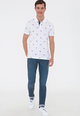Erkek Beyaz Polo Yaka Tişört - 50235391007