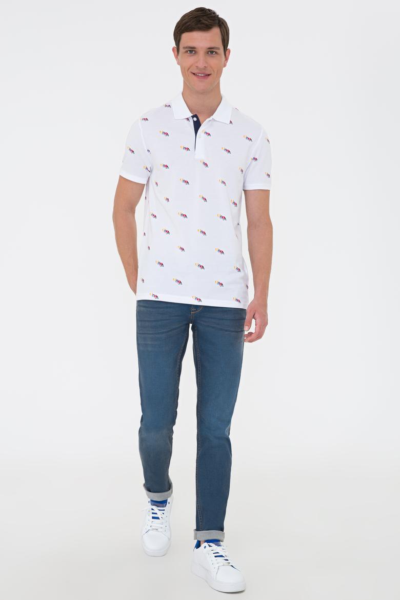 Erkek Beyaz Polo Yaka Tişört - 50235391007