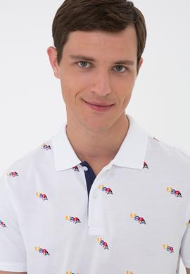 Erkek Beyaz Polo Yaka Tişört - 50235391007