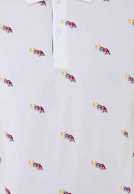 Erkek Beyaz Polo Yaka Tişört - 50235391007