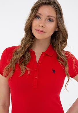 Kadın Kırmızı Basic Polo Yaka Tişört - 50234714104