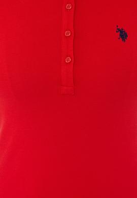 Kadın Kırmızı Basic Polo Yaka Tişört - 50234714104