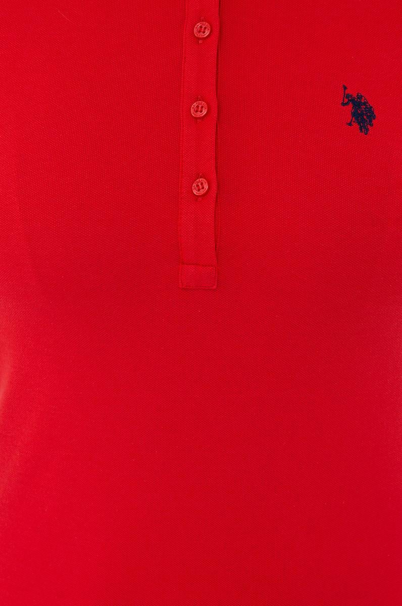 Kadın Kırmızı Basic Polo Yaka Tişört