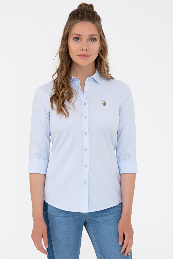 Kadın Açık Mavi Uzun Kollu Basic Gömlek
