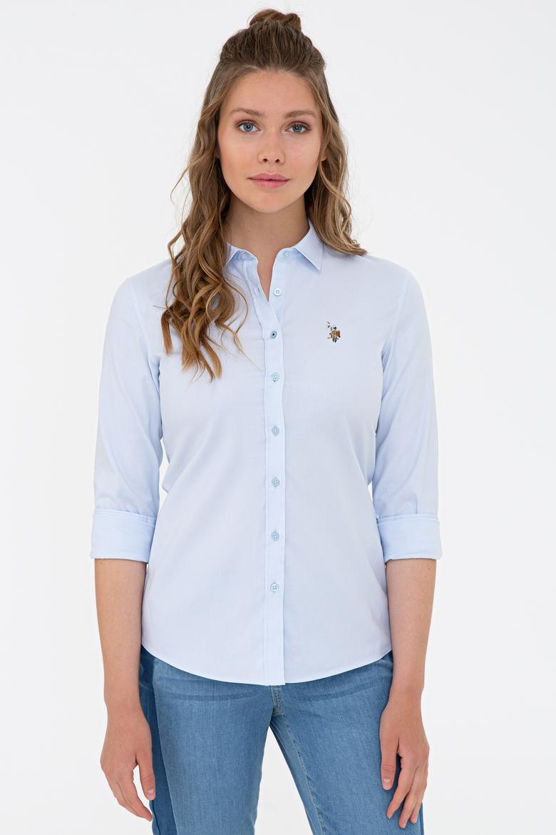 Kadın Açık Mavi Uzun Kollu Basic Gömlek