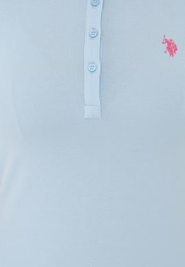 Kadın Açık Mavi Basic Polo Yaka Tişört - 50234714152