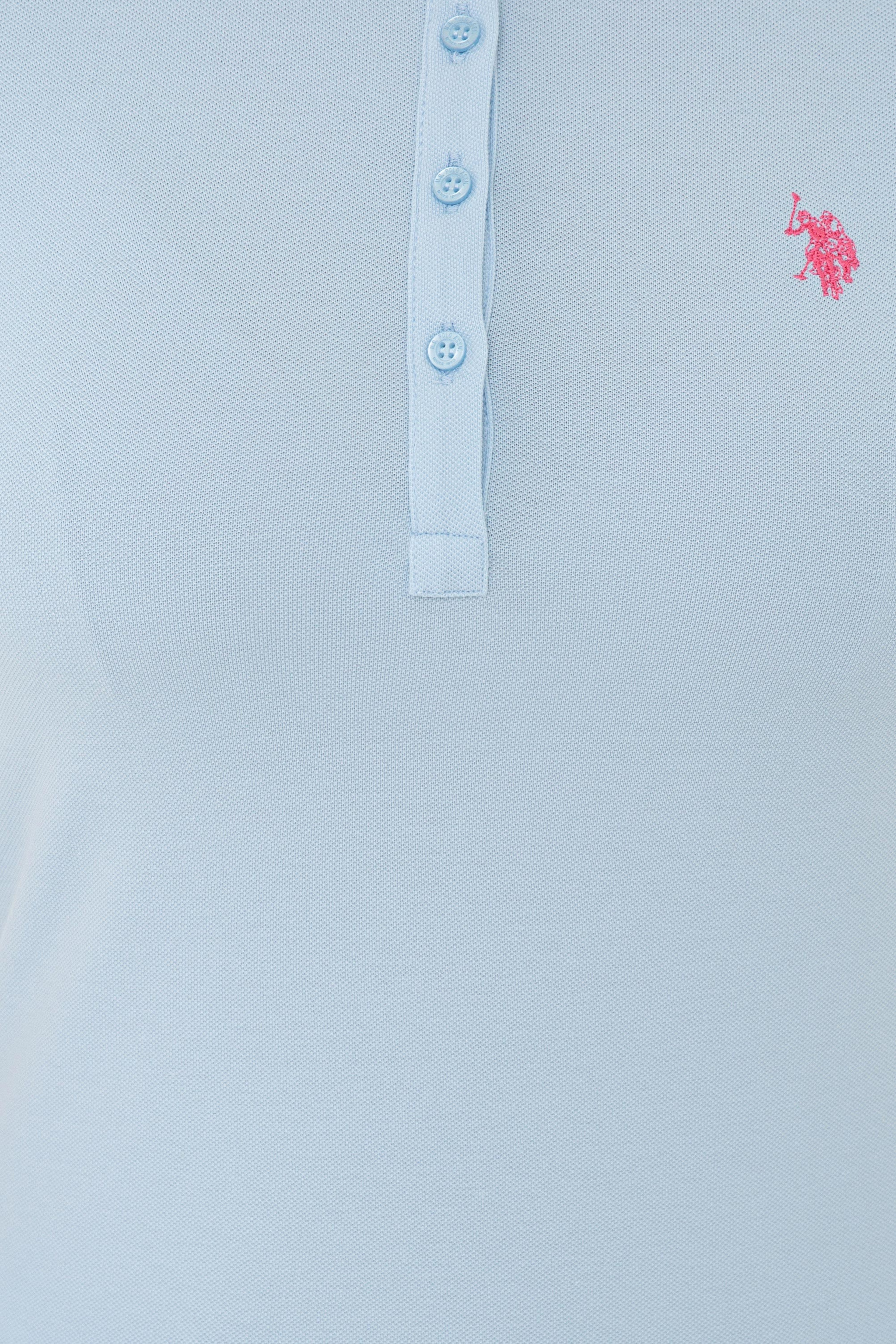 Kadın Açık Mavi Basic Polo Yaka Tişört - Image 5