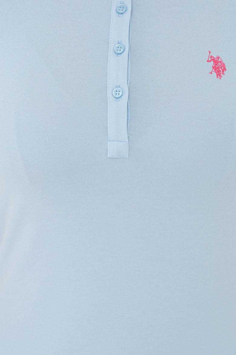 Kadın Açık Mavi Basic Polo Yaka Tişört - 50234714152