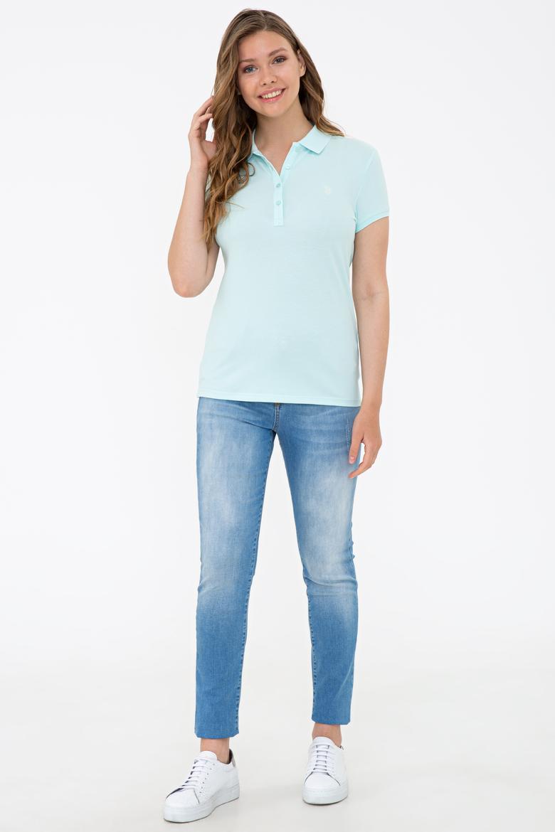 Kadın Su Yeşili Basic Polo Yaka Tişört - 50234714166