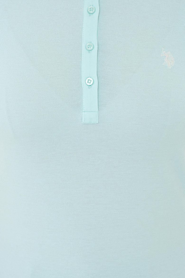 Kadın Su Yeşili Basic Polo Yaka Tişört - 50234714166