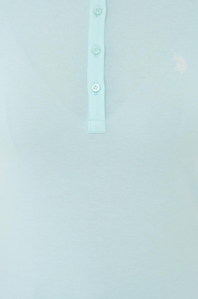 Kadın Su Yeşili Basic Polo Yaka Tişört